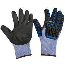 NMSAFETY TPR gloves anti-impact use TPR on back nitrile sandy palm safety gloves
